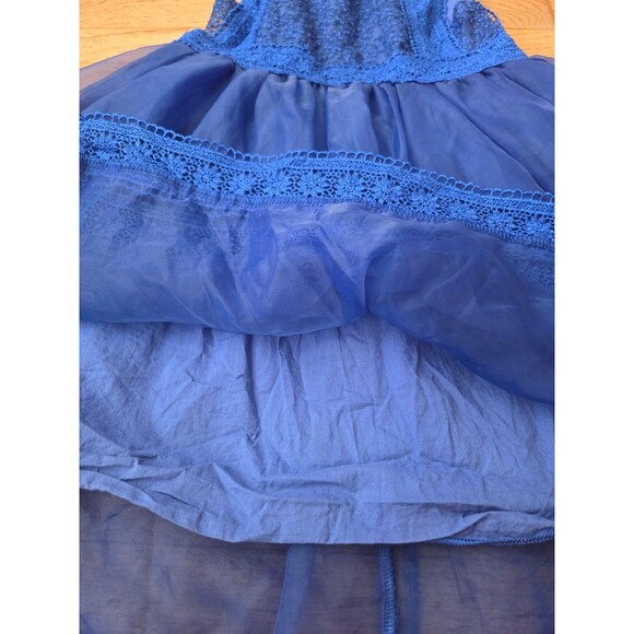 Trish Scully Child Delphine Dress Party Formal Gown Girls Sz 7 Royal Blue Hi-Lo - Picture 7 of 8